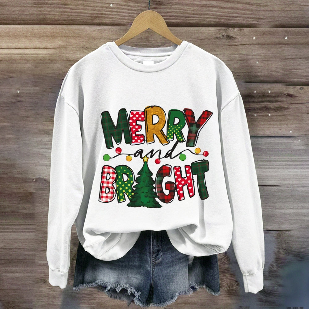 Merry And Bright Christmas Tree Sweatshirt