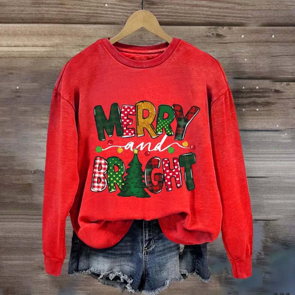 Merry And Bright Christmas Tree Sweatshirt