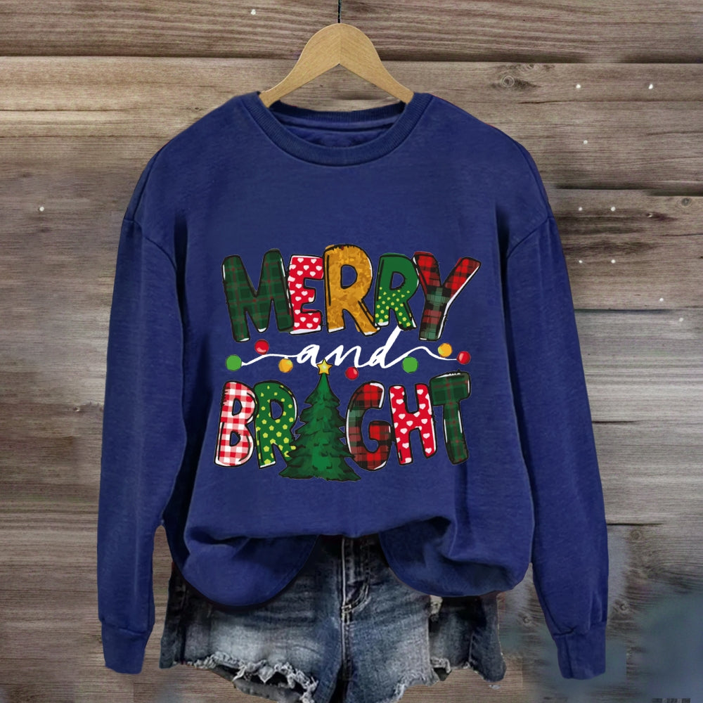 Merry And Bright Christmas Tree Sweatshirt