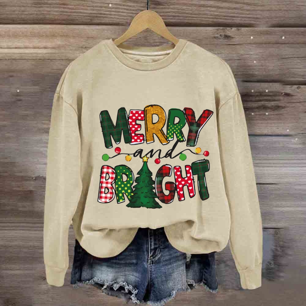 Merry And Bright Christmas Tree Sweatshirt