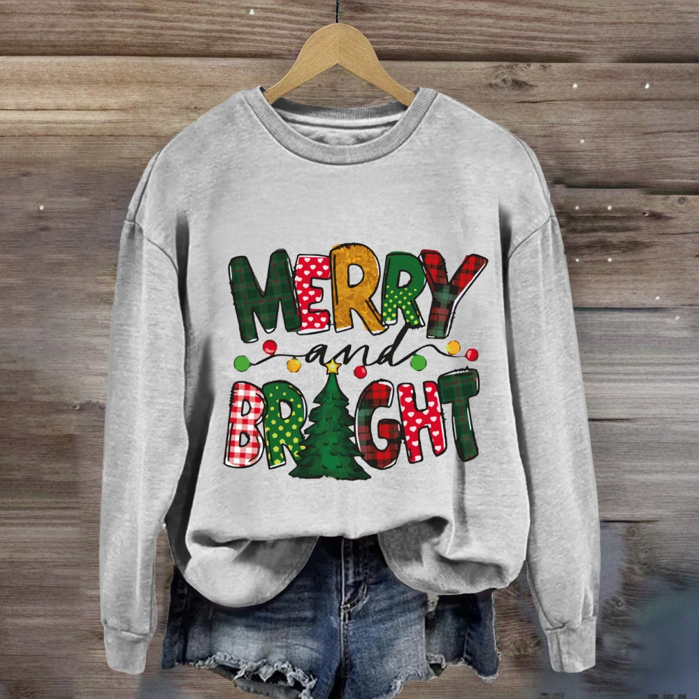 Merry And Bright Christmas Tree Sweatshirt