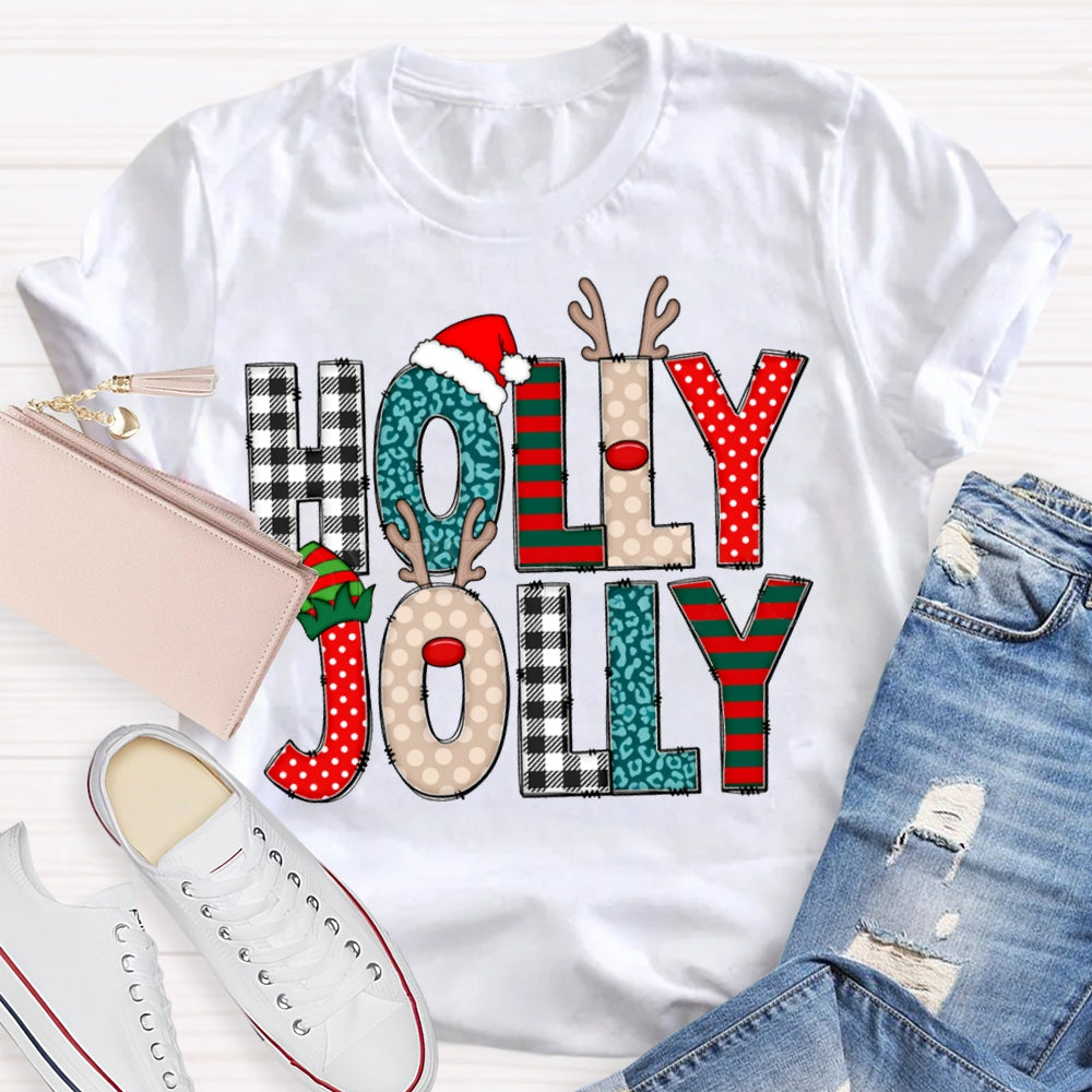Holly Jolly Merry Christmas And Christmas Hat T-shirt