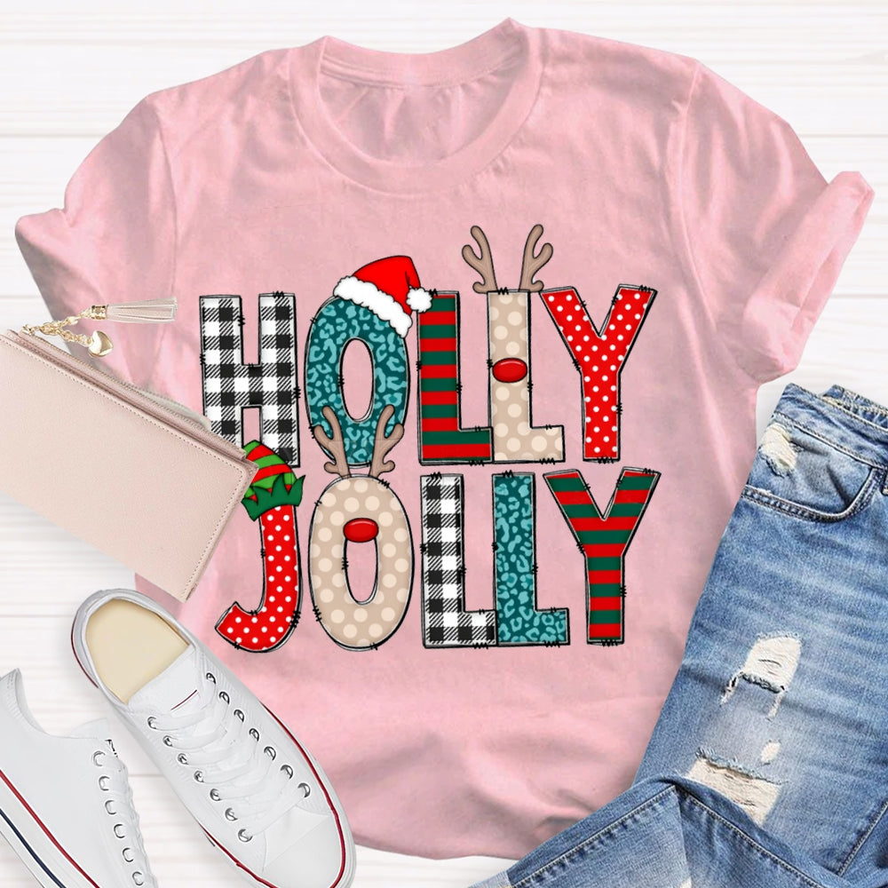 Holly Jolly Merry Christmas And Christmas Hat T-shirt