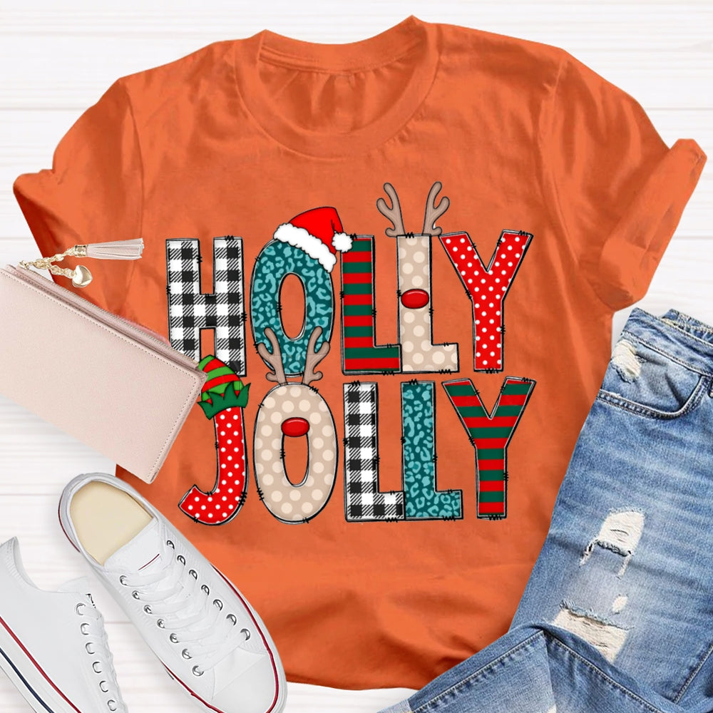 Holly Jolly Merry Christmas And Christmas Hat T-shirt