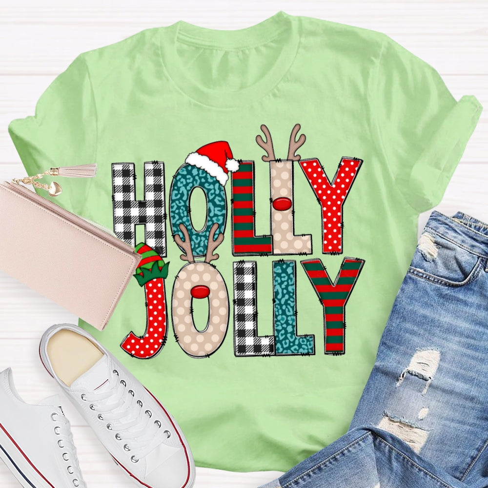 Holly Jolly Merry Christmas And Christmas Hat T-shirt