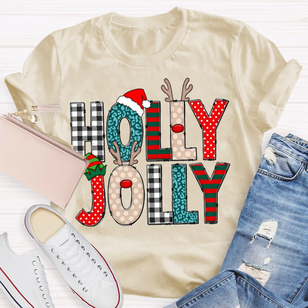 Holly Jolly Merry Christmas And Christmas Hat T-shirt