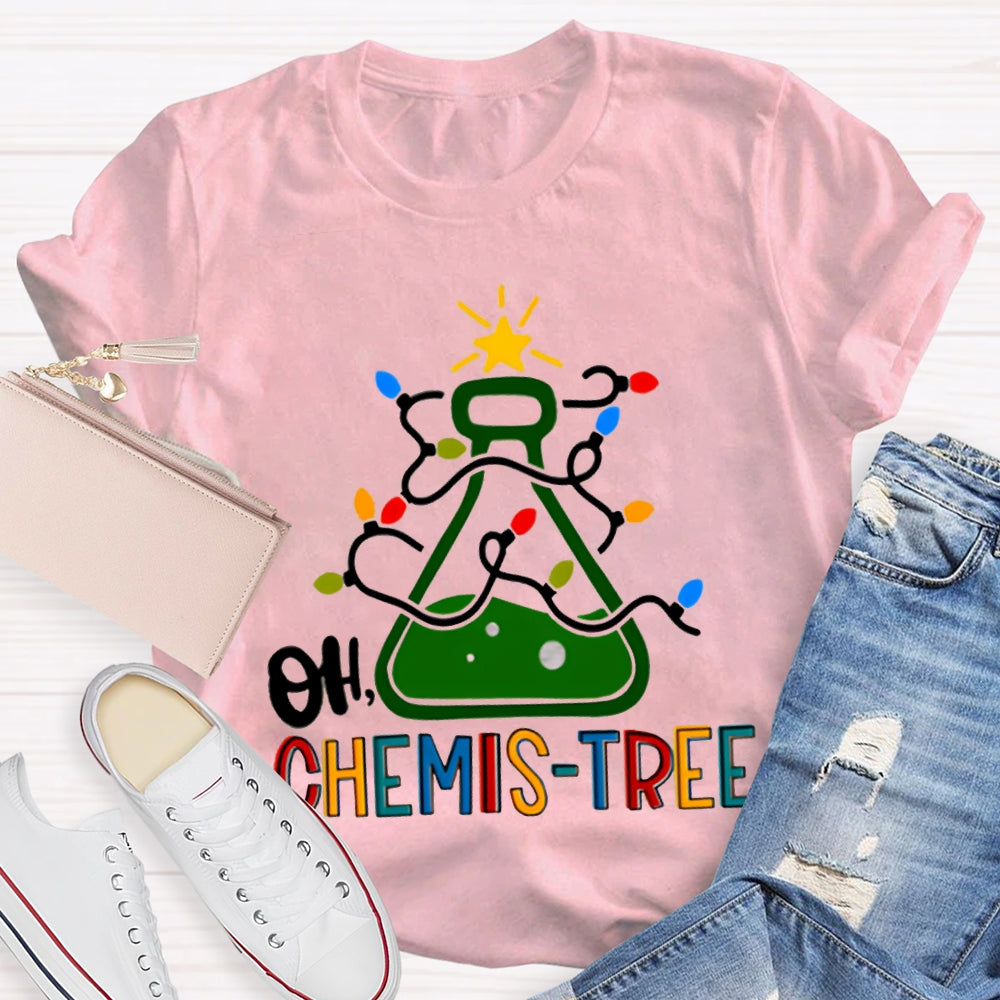 Oh Chemistree Christmas Lights And Teacher Christmas T-shirt
