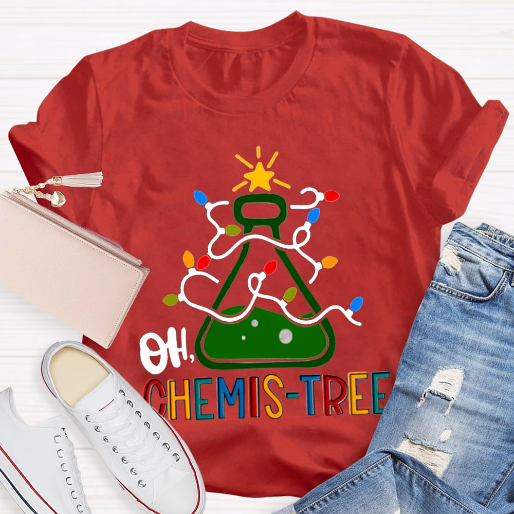 Oh Chemistree Christmas Lights And Teacher Christmas T-shirt