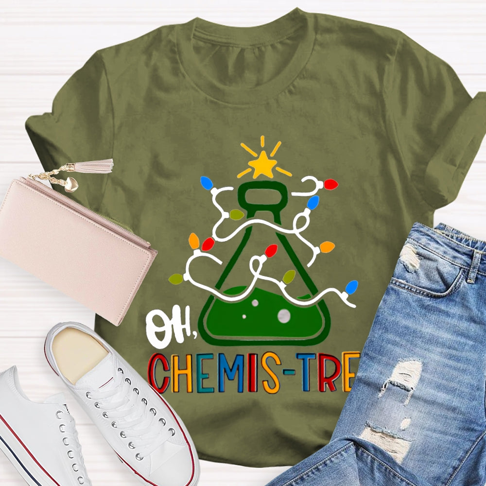 Oh Chemistree Christmas Lights And Teacher Christmas T-shirt