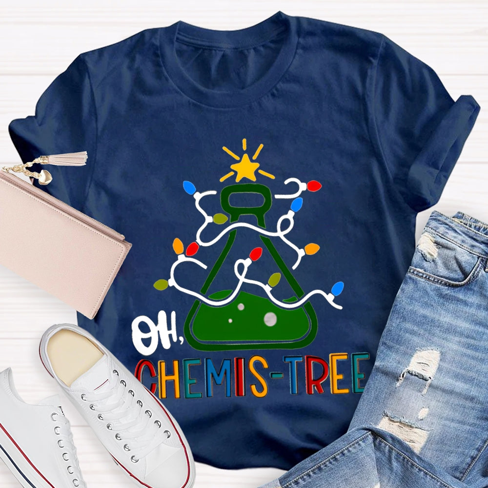Oh Chemistree Christmas Lights And Teacher Christmas T-shirt