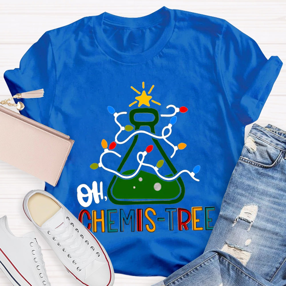 Oh Chemistree Christmas Lights And Teacher Christmas T-shirt