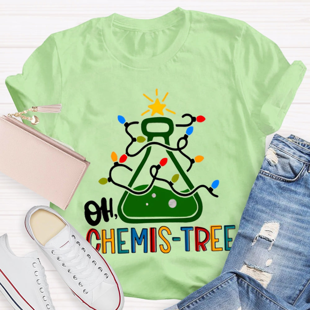 Oh Chemistree Christmas Lights And Teacher Christmas T-shirt