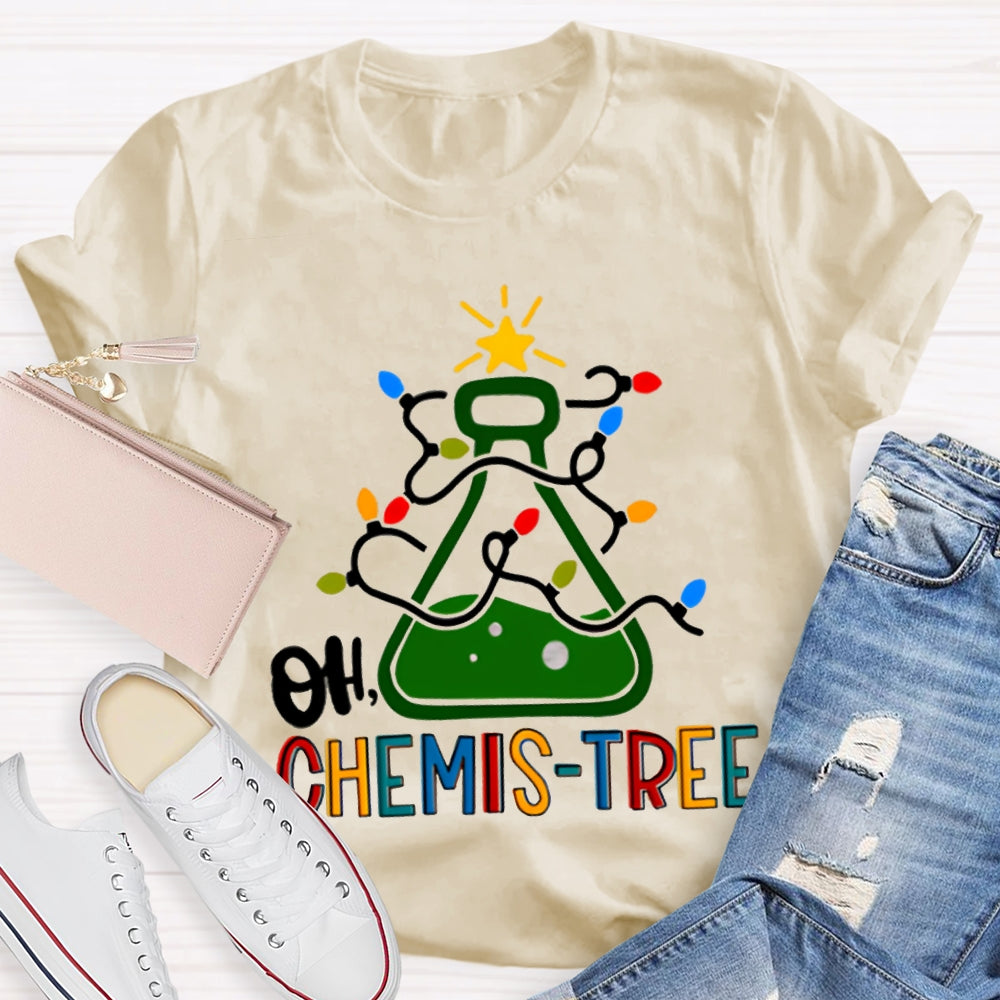 Oh Chemistree Christmas Lights And Teacher Christmas T-shirt