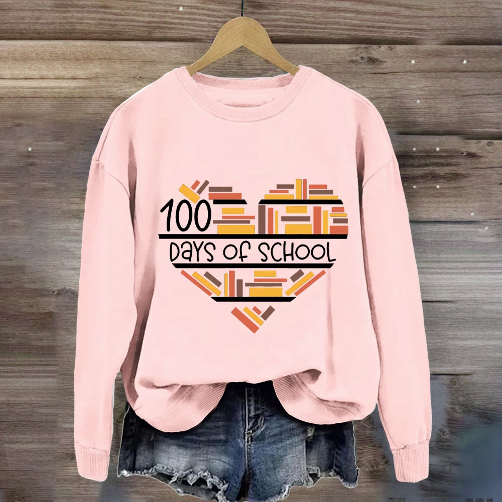 100 Days Books Heart Sweatshirt