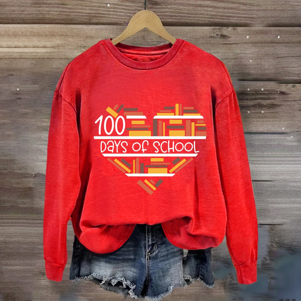100 Days Books Heart Sweatshirt