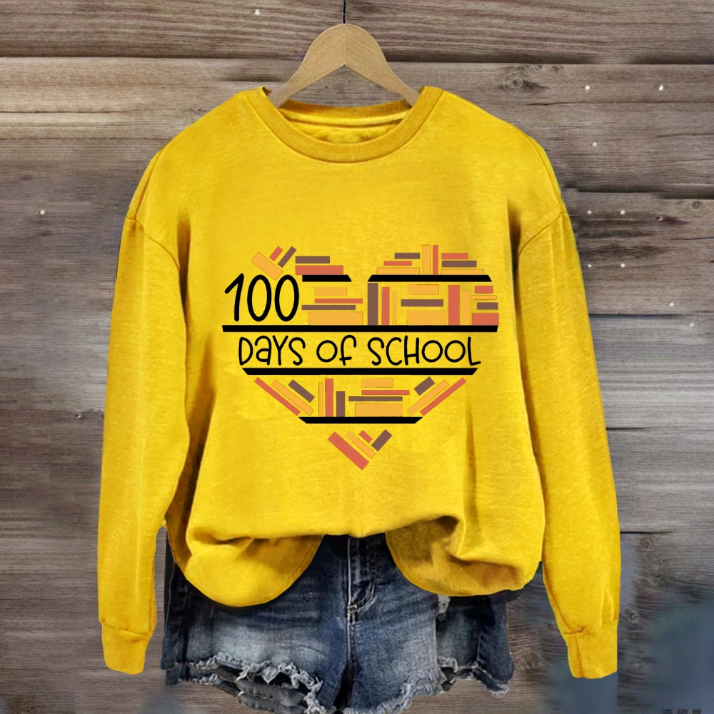 100 Days Books Heart Sweatshirt