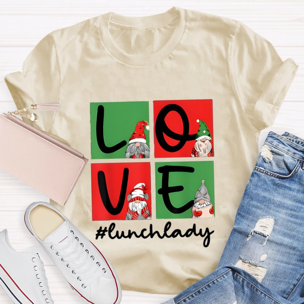 Christmas Love Lunch Lady T-Shirt