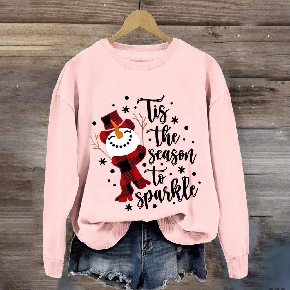 Tis The Season To Sparkle Snowman Sweatshirt