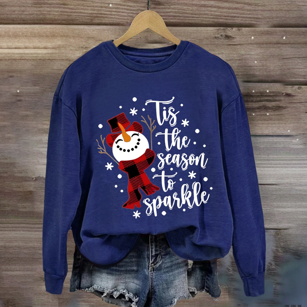 Tis The Season To Sparkle Snowman Sweatshirt