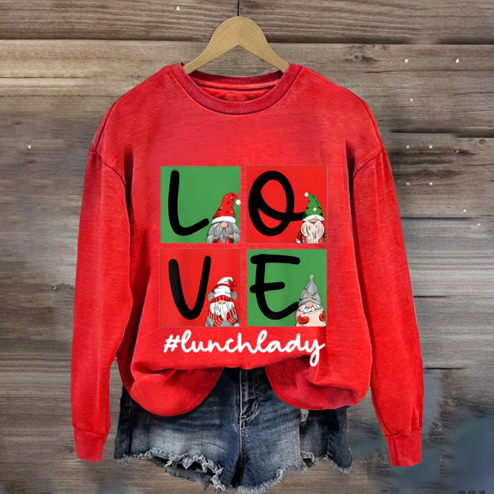 Christmas Love Lunch Lady Sweatshirt