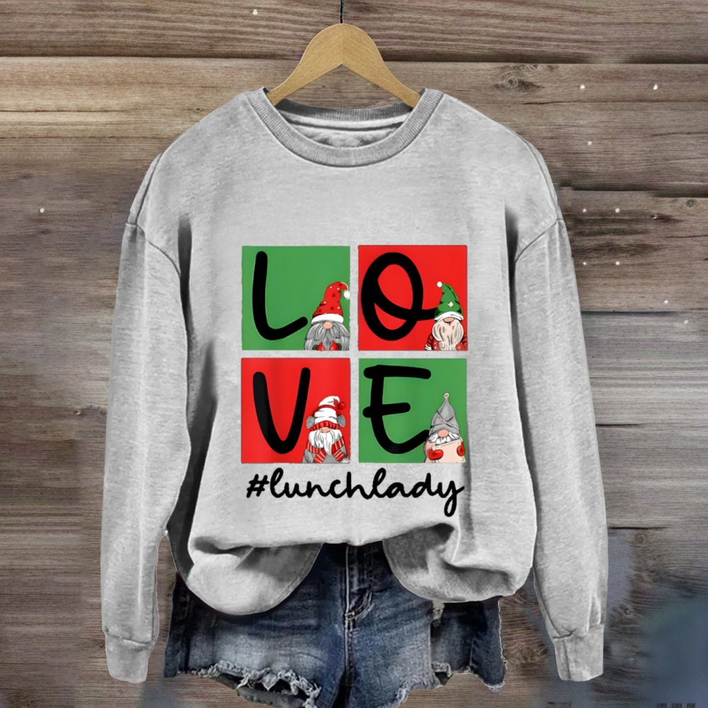 Christmas Love Lunch Lady Sweatshirt