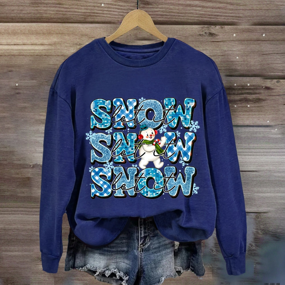 Let It Snow Blue Snowflake Sweatshirt