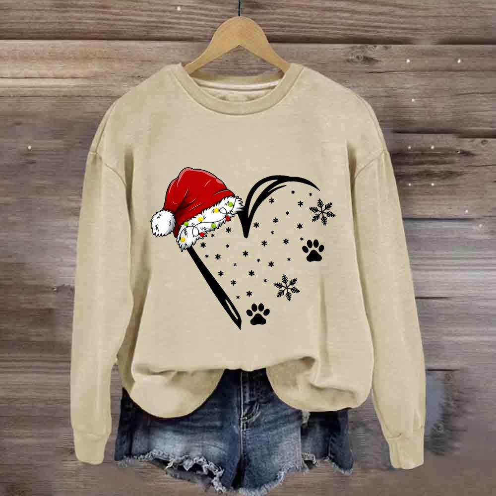 Christmas Snowflakes Hats Heart Sweatshirt