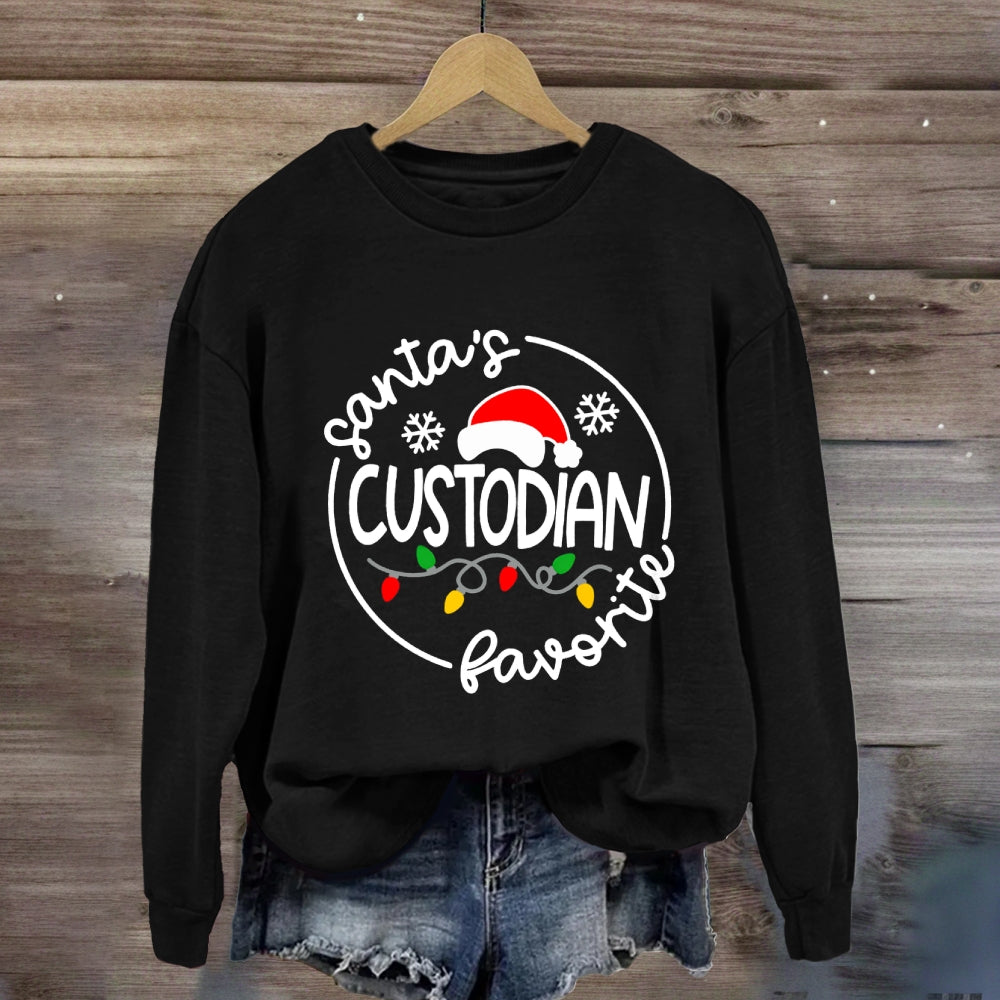 Santa'S Favorite Custodian Sweatshirt