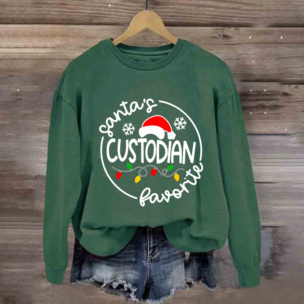 Santa'S Favorite Custodian Sweatshirt