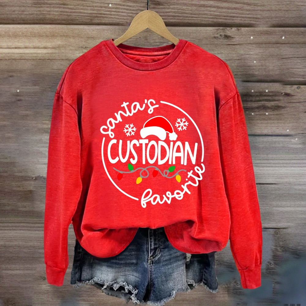 Santa'S Favorite Custodian Sweatshirt