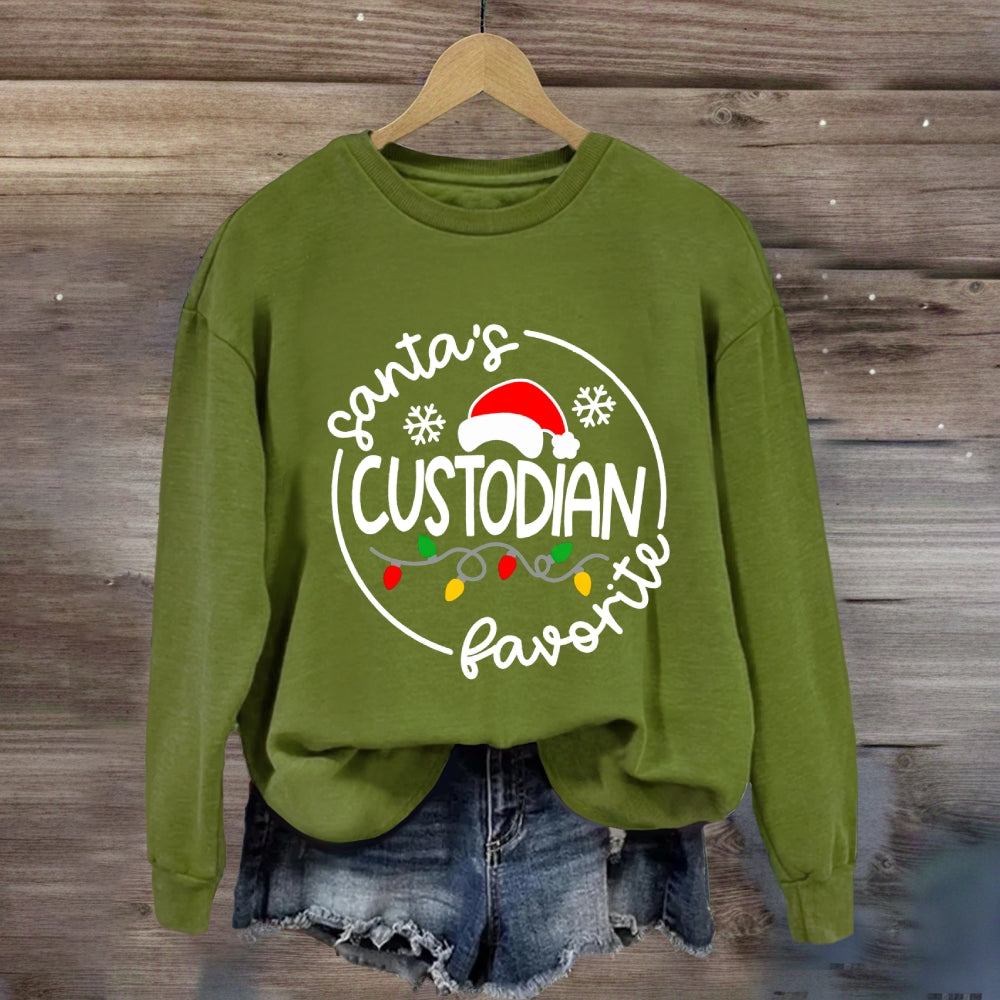 Santa'S Favorite Custodian Sweatshirt