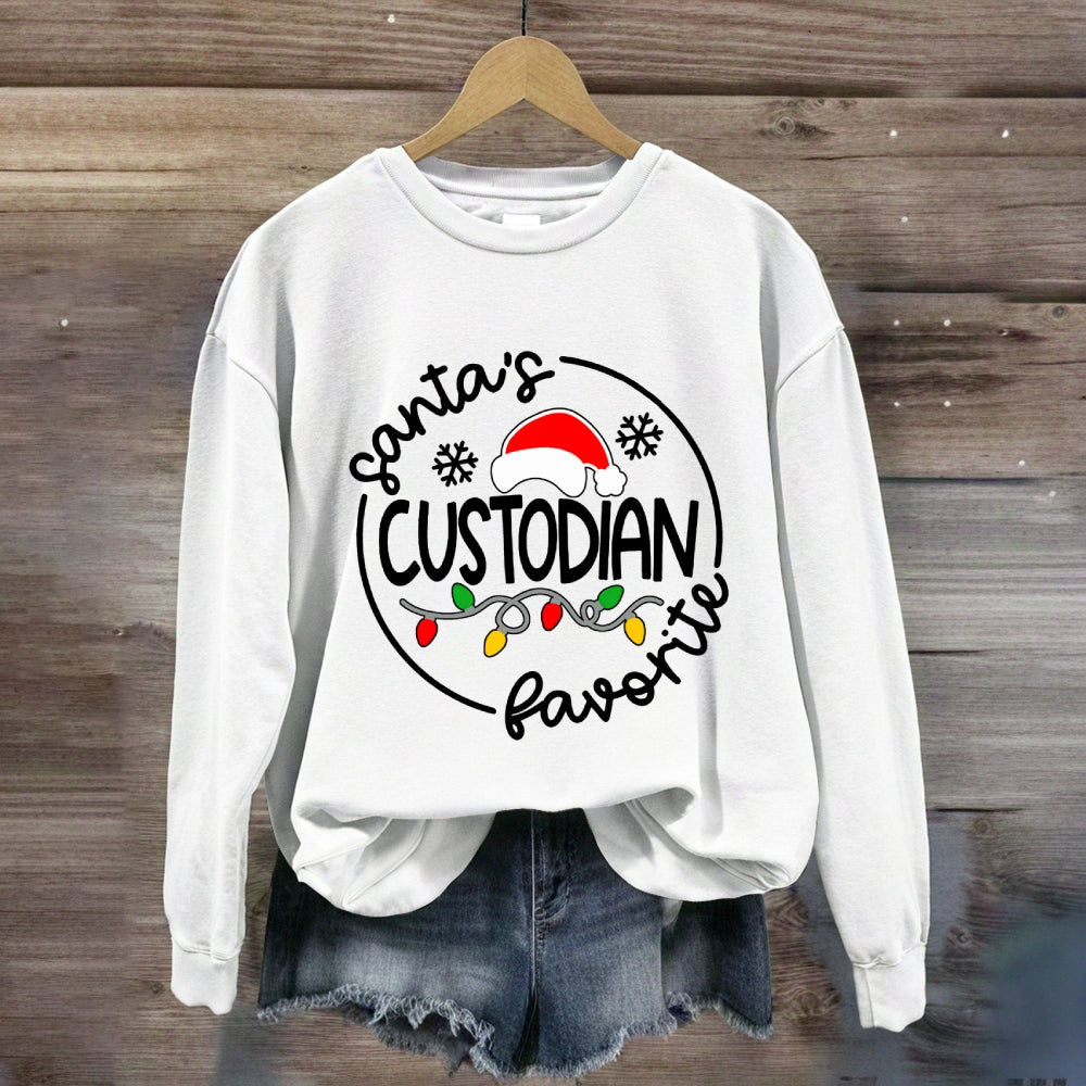 Santa'S Favorite Custodian Sweatshirt