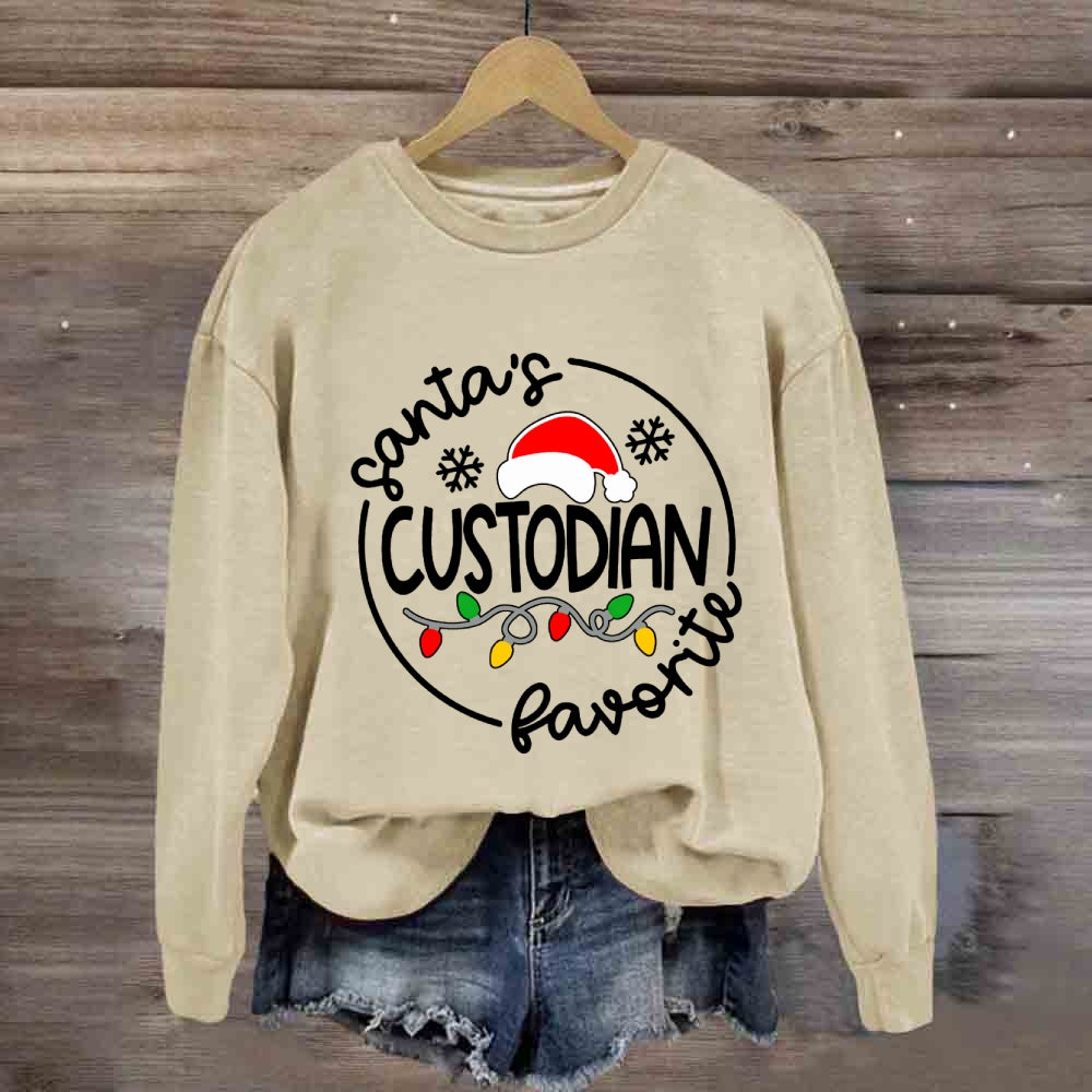Santa'S Favorite Custodian Sweatshirt