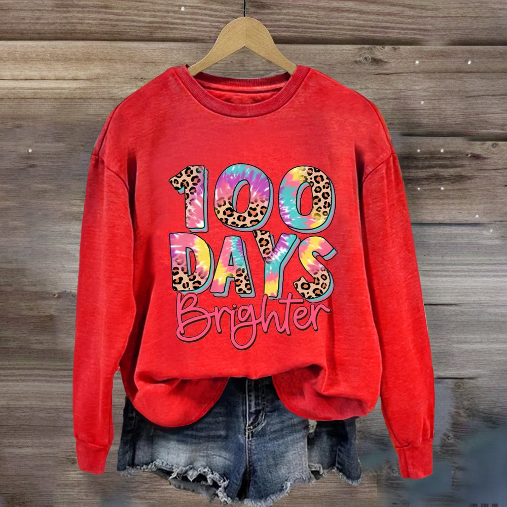 100 Days Brighter Pink Leopard Sweatshirt