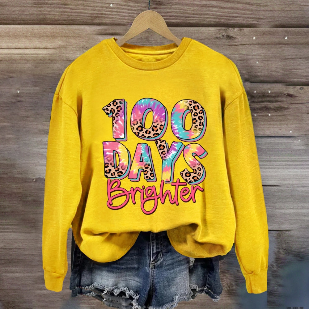 100 Days Brighter Pink Leopard Sweatshirt