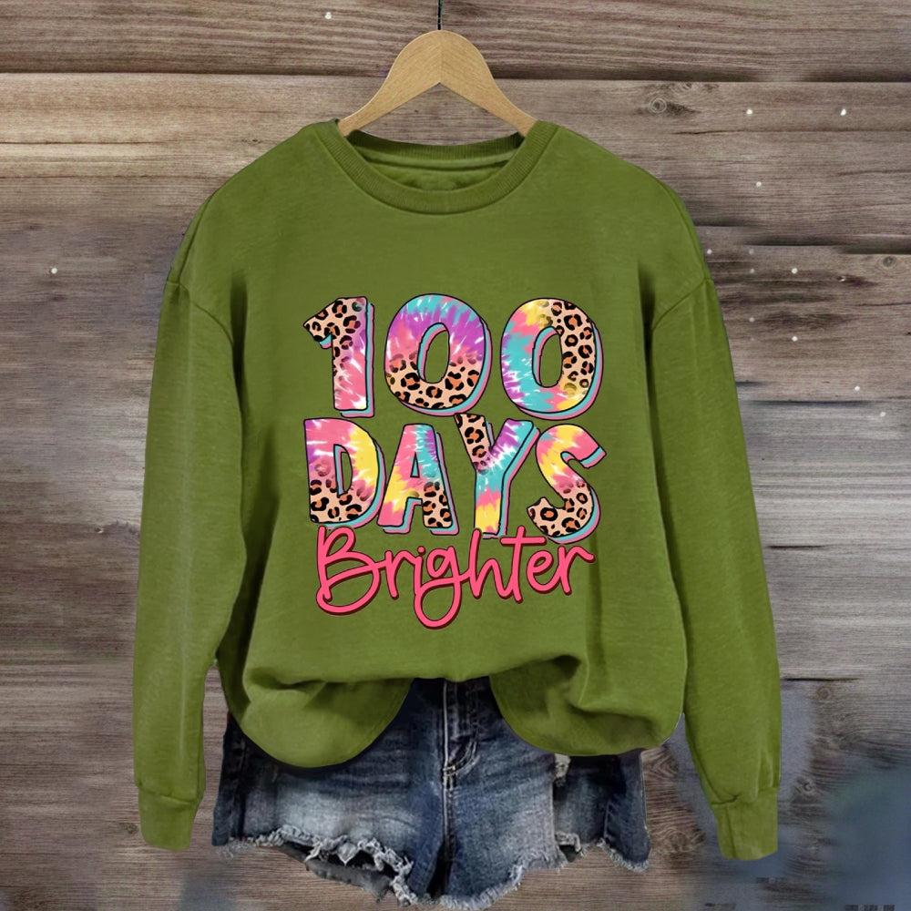 100 Days Brighter Pink Leopard Sweatshirt