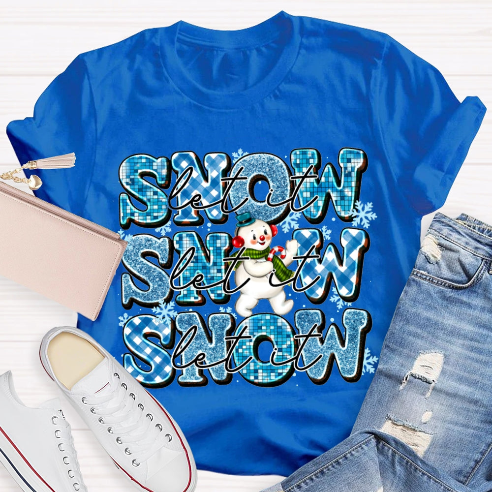 Let It Snow Snowflakes And Snowmen Merry Christmas T-shirt