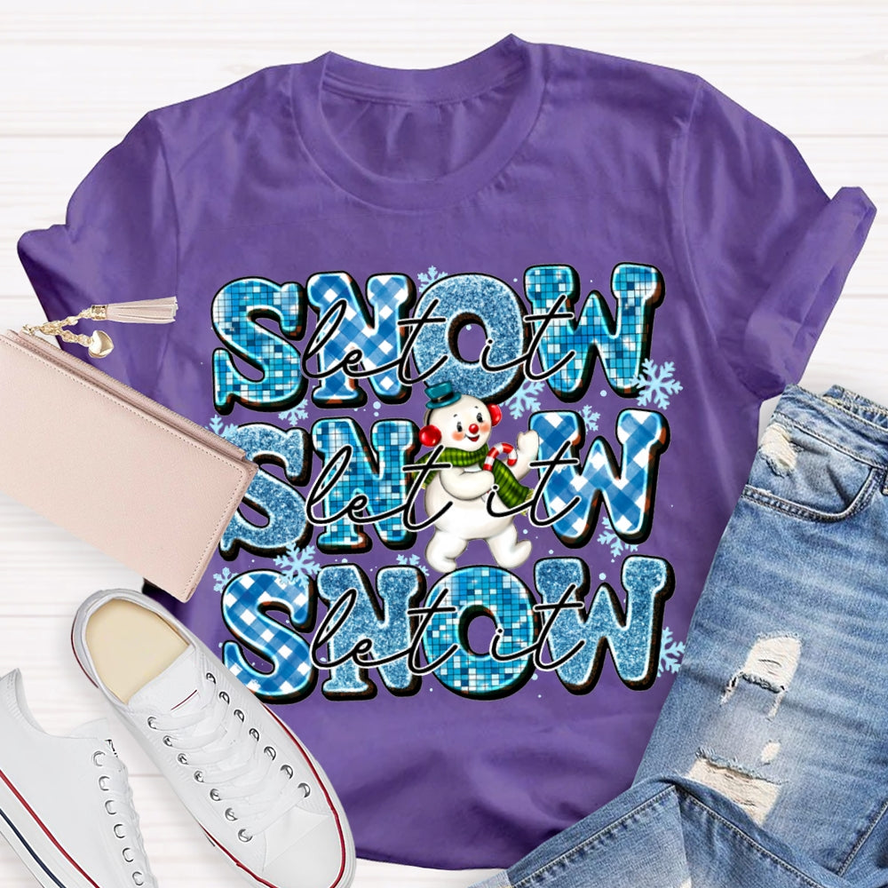 Let It Snow Snowflakes And Snowmen Merry Christmas T-shirt