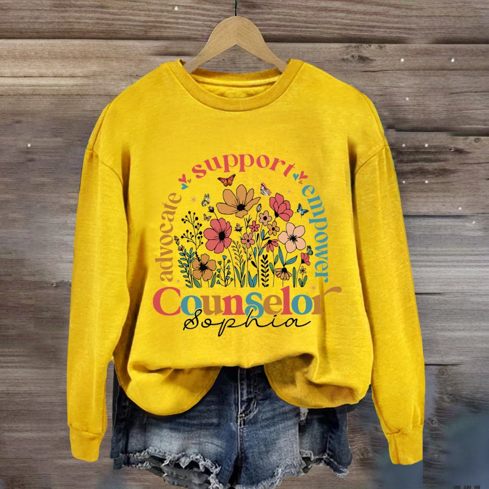Personalized Name Advocate Support Empower Counselor Sweatshirt