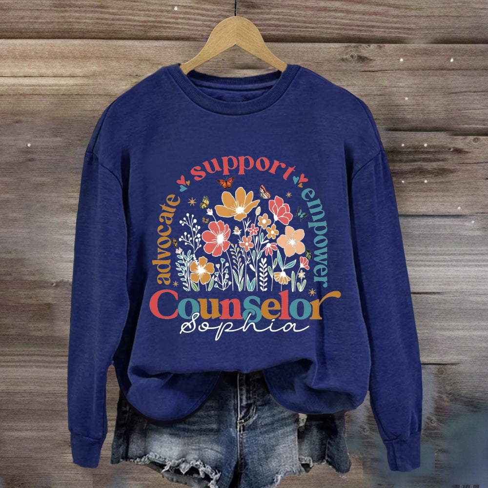 Personalized Name Advocate Support Empower Counselor Sweatshirt