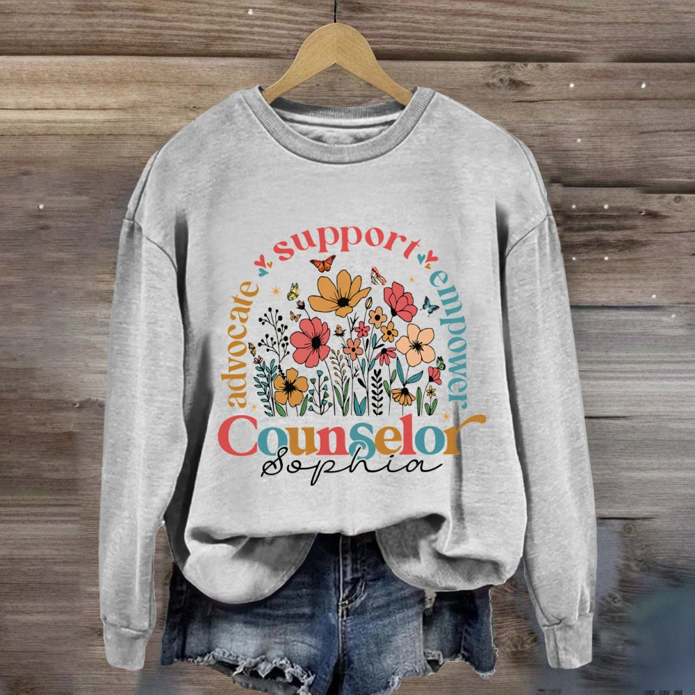 Personalized Name Advocate Support Empower Counselor Sweatshirt