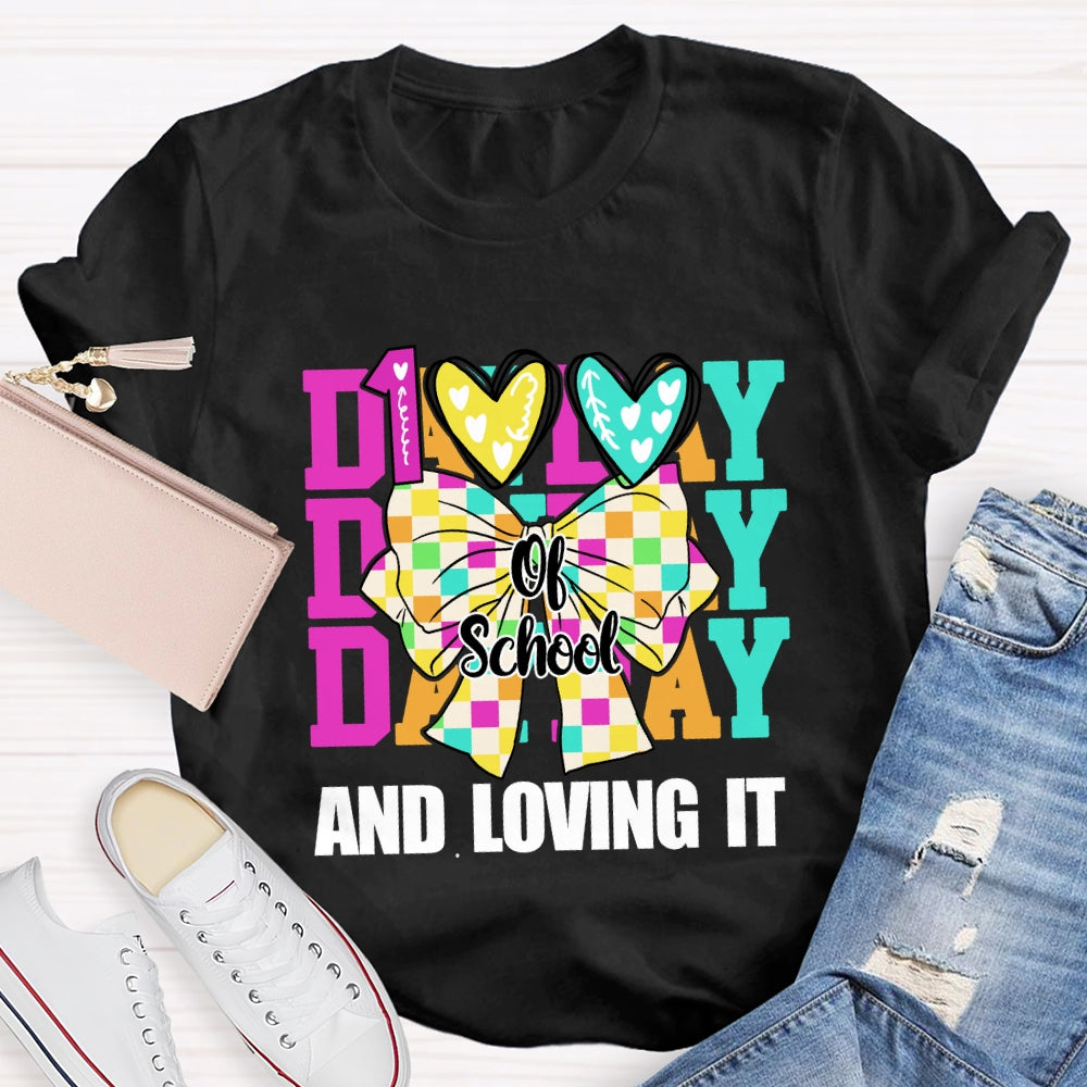 100 Days Of School And I Love It Bow T-Shirt