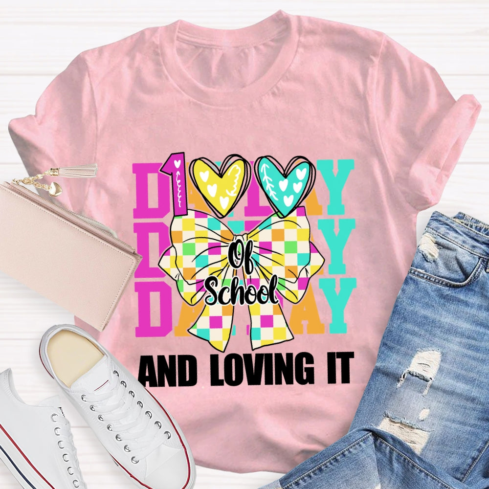100 Days Of School And I Love It Bow T-Shirt