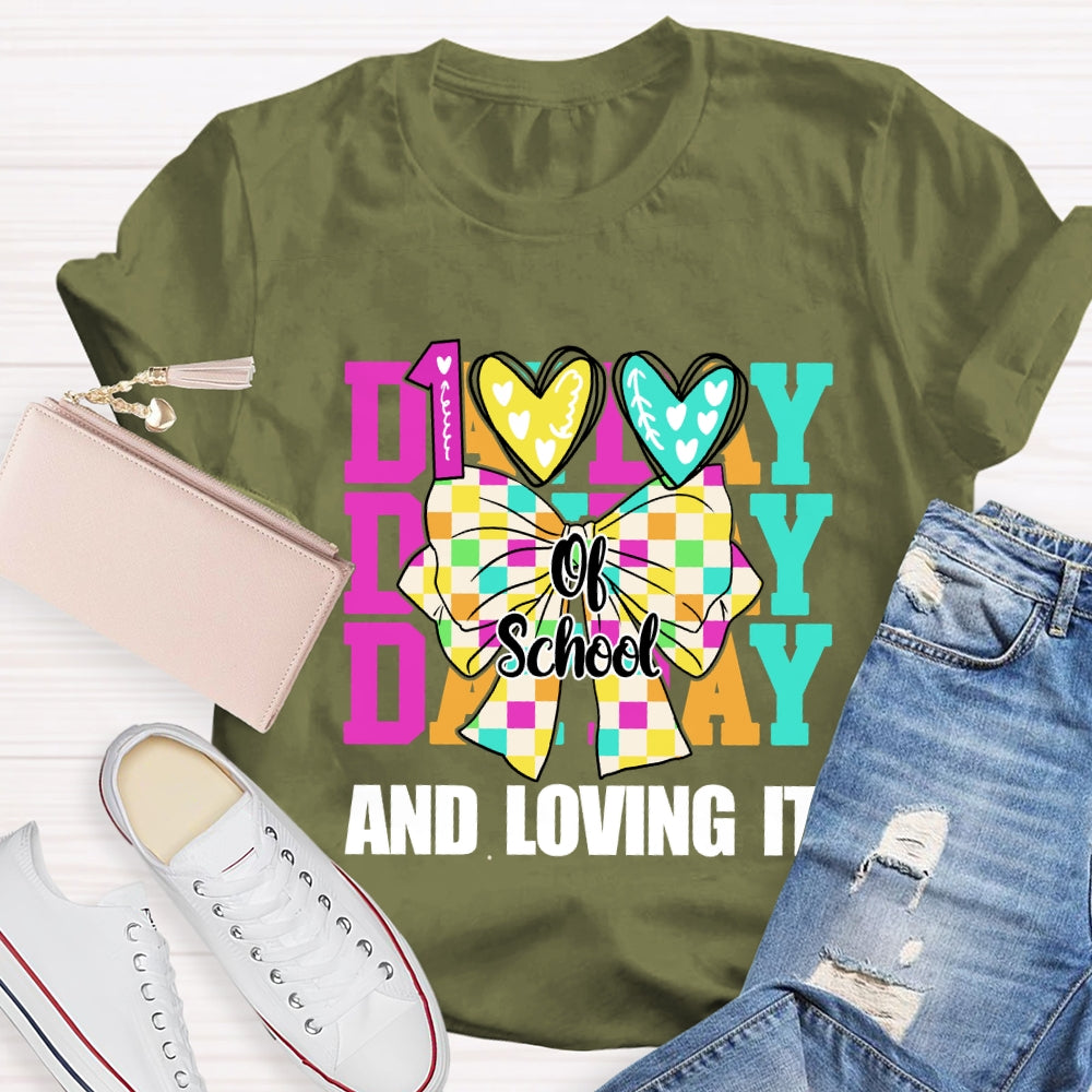 100 Days Of School And I Love It Bow T-Shirt