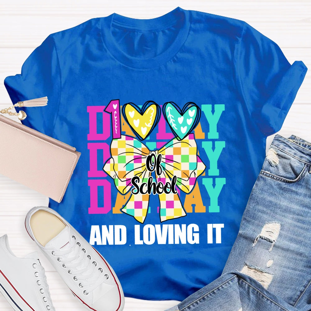 100 Days Of School And I Love It Bow T-Shirt