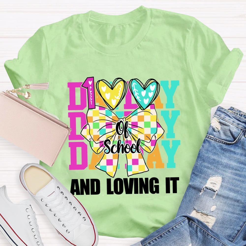 100 Days Of School And I Love It Bow T-Shirt