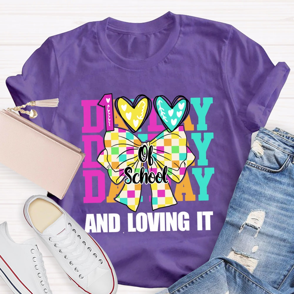 100 Days Of School And I Love It Bow T-Shirt