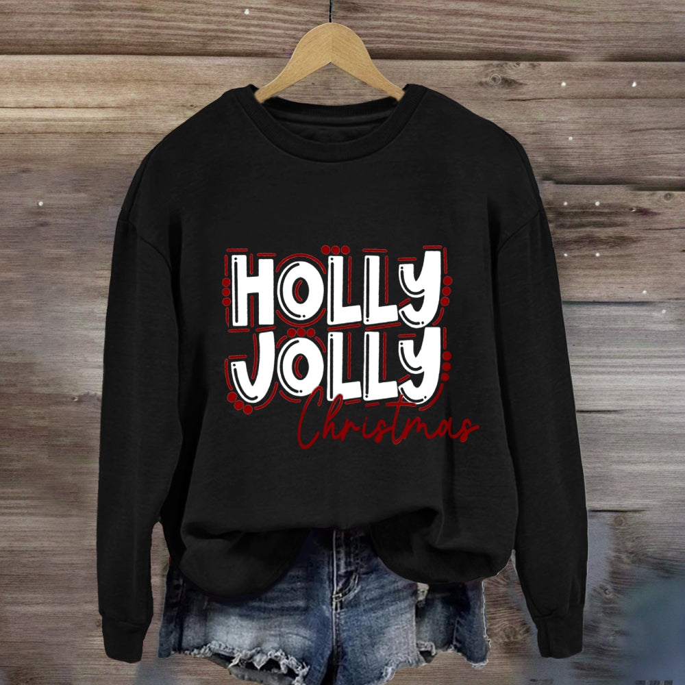 Holly Jolly Christmas Vibes Colorful Sweatshirt