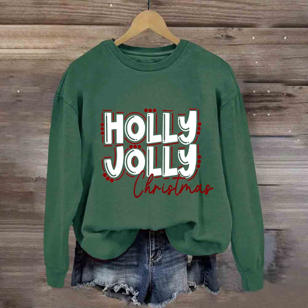 Holly Jolly Christmas Vibes Colorful Sweatshirt