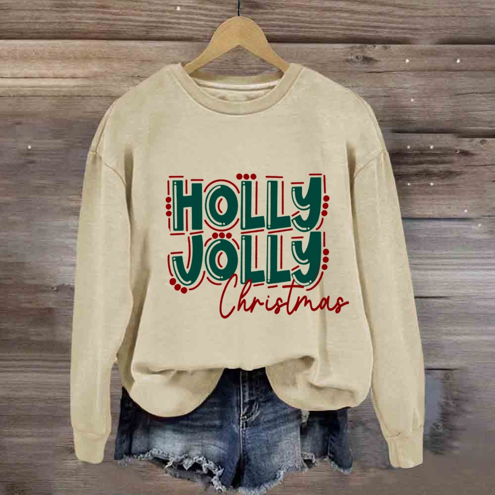 Holly Jolly Christmas Vibes Colorful Sweatshirt